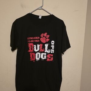 Jerzees Black Bulldogs Paw Print T-Shirt Size Medium
